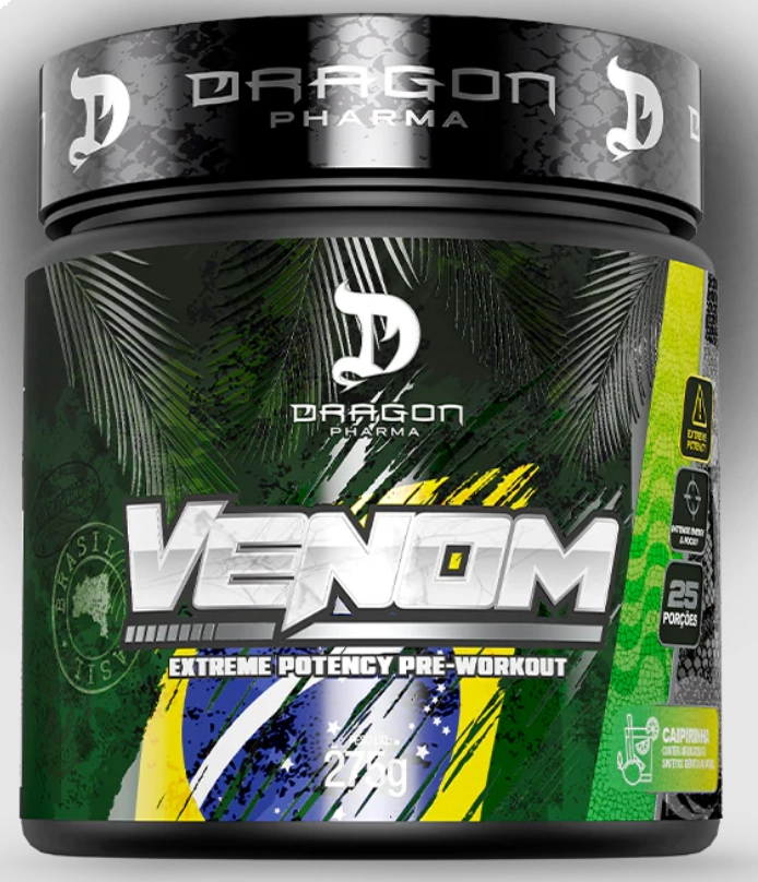 Pré-Treino Venom, 196g, Sabor Bomb Pop, Dragon Pharma