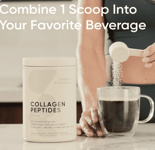 Peptídeos de Colágeno Premium, 454g Sem Sabor, Sports Research