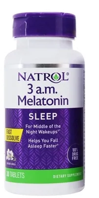 Melatonina 3 a.m. Lavanda e Baunilha, 60 Comprimidos Fast dissolve, Natrol