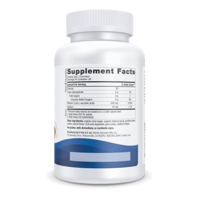 Vitamina C, 250mg, Suporte ao Sistema Imunológico e Proteção Antioxidante, 120 Gummies, Nordic Naturals