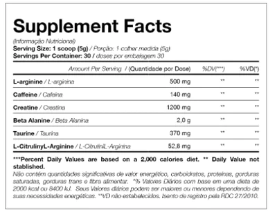Pré Treino, Bone Crusher, 150g, Sabor Frutas Amarelas, Black Skull