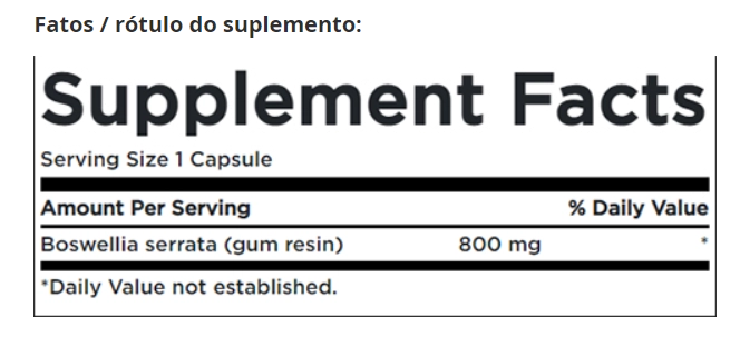 Full Spectrum Boswellia, 800mg, 60 Cápsulas, Swanson
