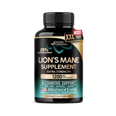 Lion's Mane 1200Mg Extra Strength, Cápsulas Opções, Nutra Harmony
