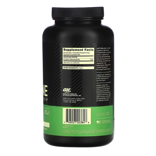 Creatina Micronizada em Pó, Sem Sabor, 300 g (10,6 oz), Optimum Nutrition