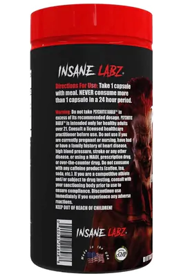 Termogênico Psychotic Diablo, Queimador de Gordura, 60 Cápsulas, Insane Labz