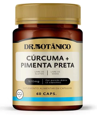 Cúrcuma + Pimenta Preta, 520mg, 60 cápsulas, Dr. Botanico