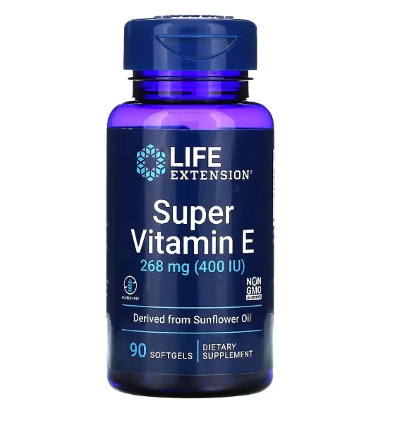 Super Vitamina E, 268mg / 400UI, 90 Cápsulas, Life Extension