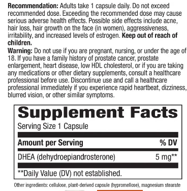 Dhea 5mg,Youthful You, 60 Capsulas, Nature's Way