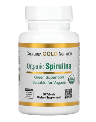 Espirulina Orgânica, 60 Comprimidos, California Gold