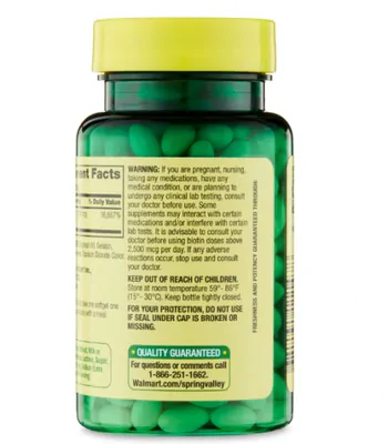 Biotina 5000mcg, 120 Capsulas, Spring Valley