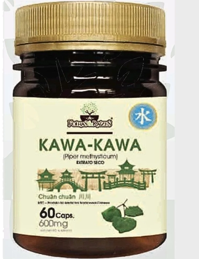 Kawa Kawa 1200mg, Extrato Seco, 60 Cápsulas, Folhas e Raízes