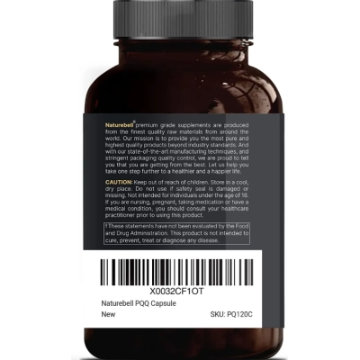 PQQ 20mg com CoQ10 5mg, 120 Cápsulas, Naturebell 