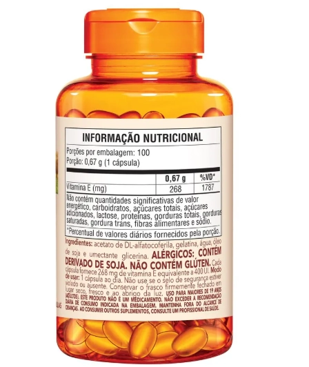 Vitamina E  268mg / 400IU, 100 cápsulas, Sundown