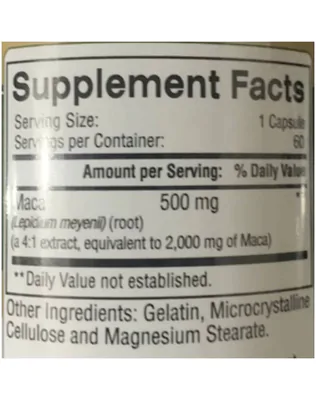 Maca, 2000mg, 60 Cápsulas, Earth's Creation