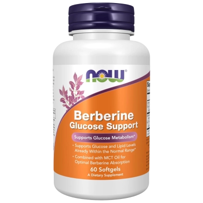 Berberina, Suporte à Glicose, 60 Softgels, Now