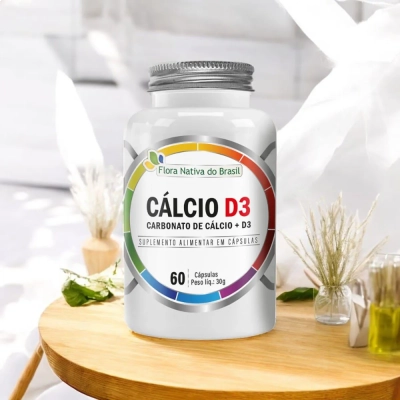 Cálcio D3 Carbonato de Cálcio +D3, 60 cápsulas, Flora Nativa do Brasil