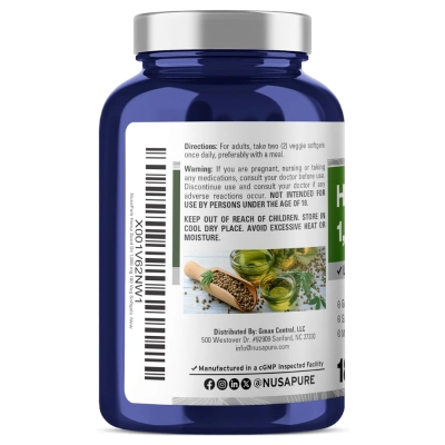 Hemp Seed Oil (Óleo de Cânhamo), 1000mg, 180 Softgels, NusaPure
