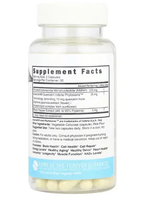 NMNO Potência Máxima, 250mg, 60 Cápsulas, Nature's Fusions