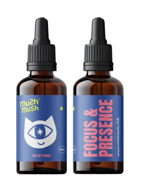 Juba de Leão Liquido Mushdrops, Focus e Presence, 30ml, Mush Mush