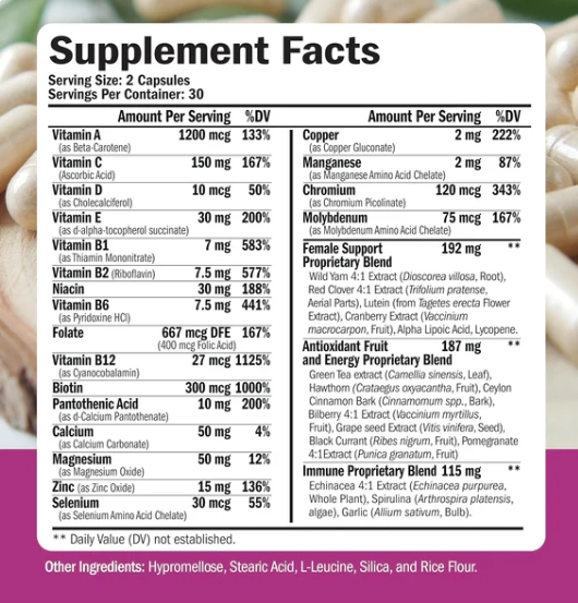 Multivitamínico para Mulheres,  60 Cápsulas, Vimerson Health