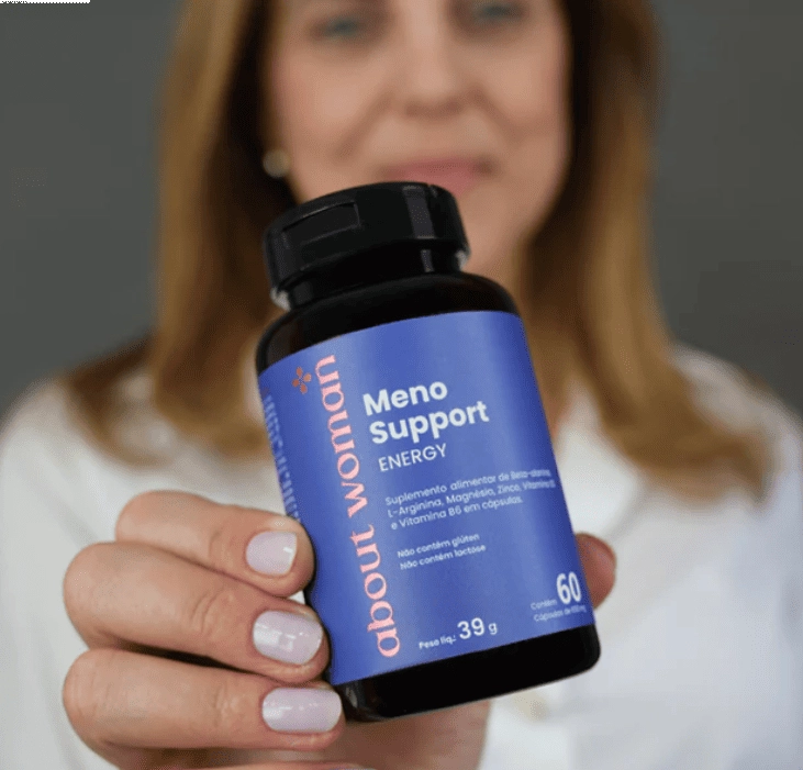 Meno Support Energy, Auxilia ao Metabolismo e Funcionamento Neuromuscular, 60 Cápsulas, About Woman