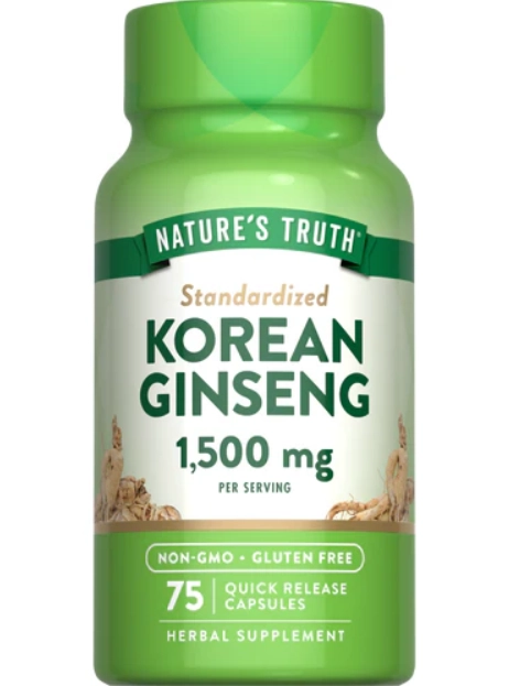 Ginseng coreano, 1500mg, 75 cápsulas de liberação rápida,  Nature's Truth