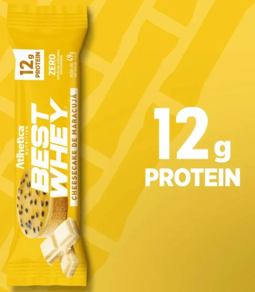 Barra Best Whey Bar, Sabores, 3 Unidades 62g Cada, Atlhetica Nutrition