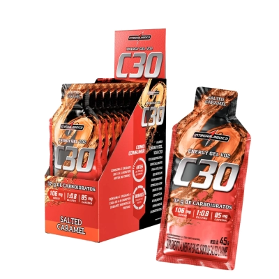 VO2 Energy Gel, Repositor Energético, Caixa com 10 Unidades Sabor Caramelo Salgado,  Integralmedica