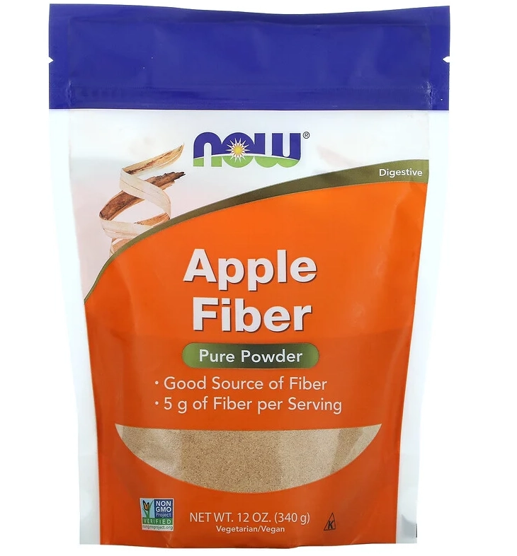 Fibra De Maçã em pó, (Apple Fiber, Pure Powder), 340G, Now