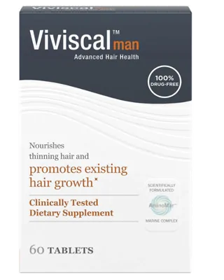 Crescimento capilar Masculino Com colágeno, 60 Tablets, Viviscal