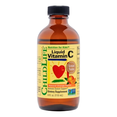 Vitamina C Líquida Infantil, Sabor Laranja, 118ml, ChildLife Essentials