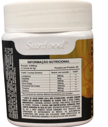 Suplemento Termogenico Abelhinha, 180g Solúvel, Sunfood