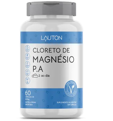 Cloreto de Magnésio, 500mg, 60 Cápsulas, Lauton Nutrition