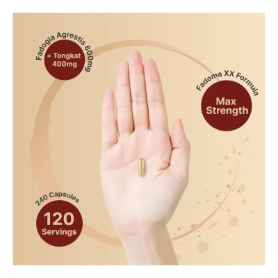 Fadogia Agrestis 600mg Com Tongkat Ali 400mg, 240 Cápsulas, Naturebell