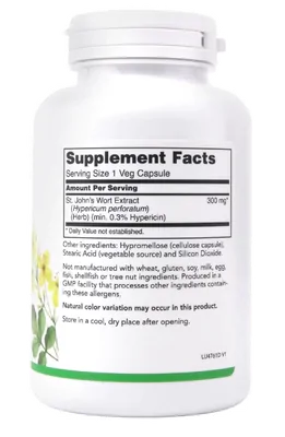St. John's Wort, 300mg, 250 Cápsulas Vegetais, Lucky Vitamin