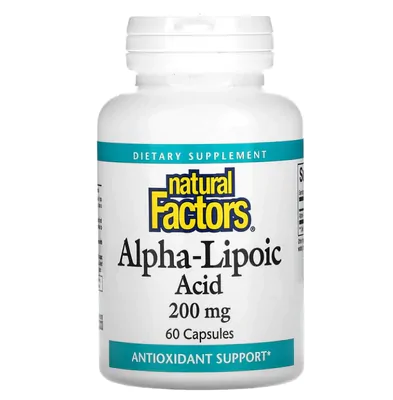 Ácido Alfa Lipoico , 200 mg, 60 cápsulas, Natural Factors