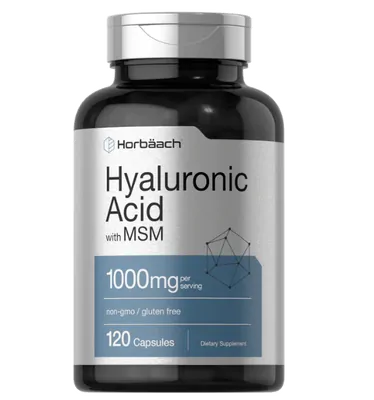 Acido hialuronico	, Com MSM, 1000mg, 120 Cápsulas, Horbaach