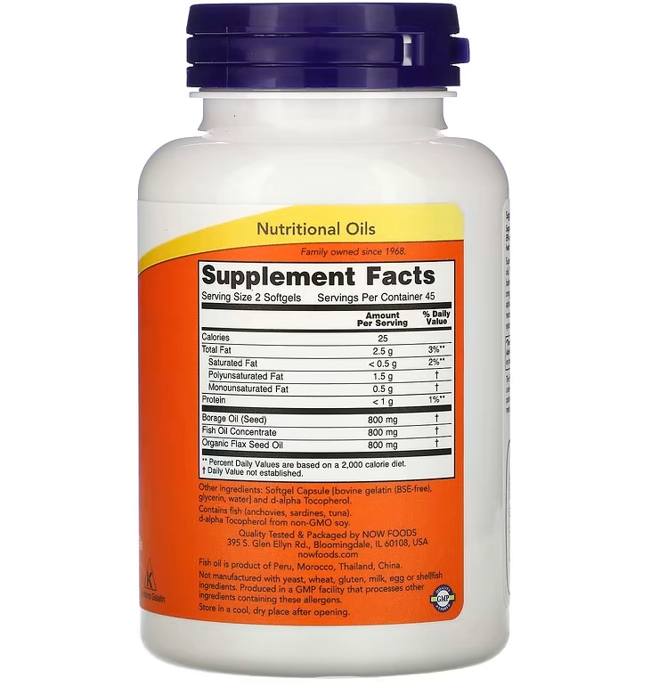 Super Ômega 3-6-9, 1.200mg, 90 Cápsulas Softgel, Now