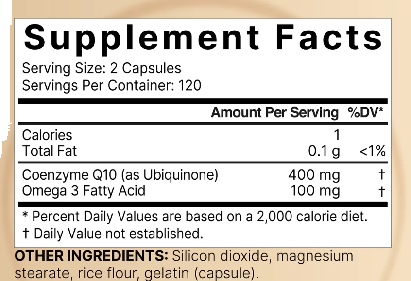 Coenzima CoQ10 400mg, com Ácidos Graxos Ômega-3, 240 Cápsulas, NatureBell