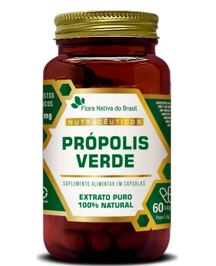 Própolis Verde Extrato Puro, 60 Cápsulas, Flora Nativa