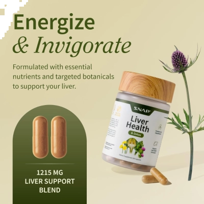 Liver Health &amp; Detox, Suporte ao Fígado, 60 Cápsulas, Snap