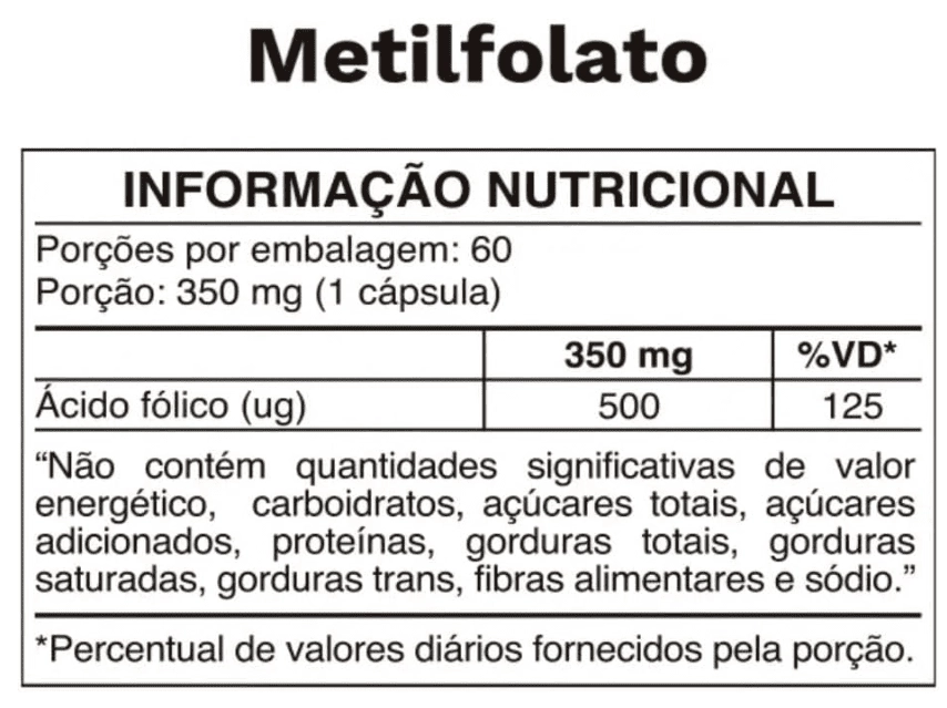 Metilfolato Vitamina B9, Fonte de Ácido fólico, 60 Cápsulas, Ocean Drop