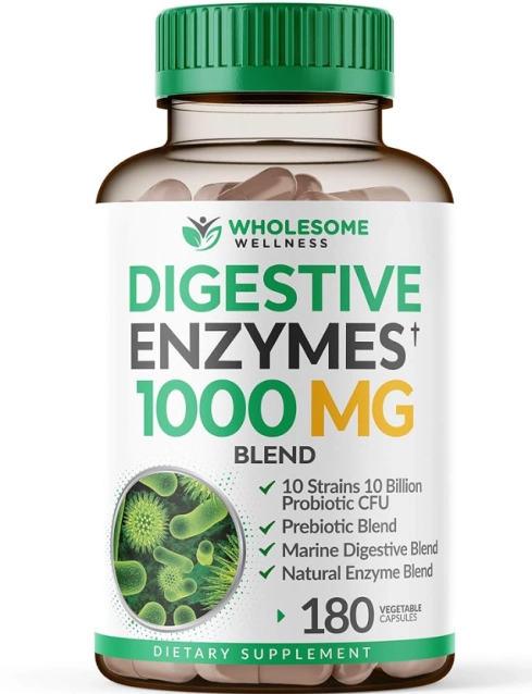 Disgestive Enzymes, Enzimas De Bem-esta 1000mg, 180 Cápsulas, Wholesome Wellness