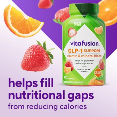 GLP-1 Support Gummies, Metabolismo e Controle do Apetite, 90 Gomas, Vitafusion