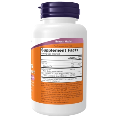 Berberina, Suporte à Glicose, 60 Softgels, Now