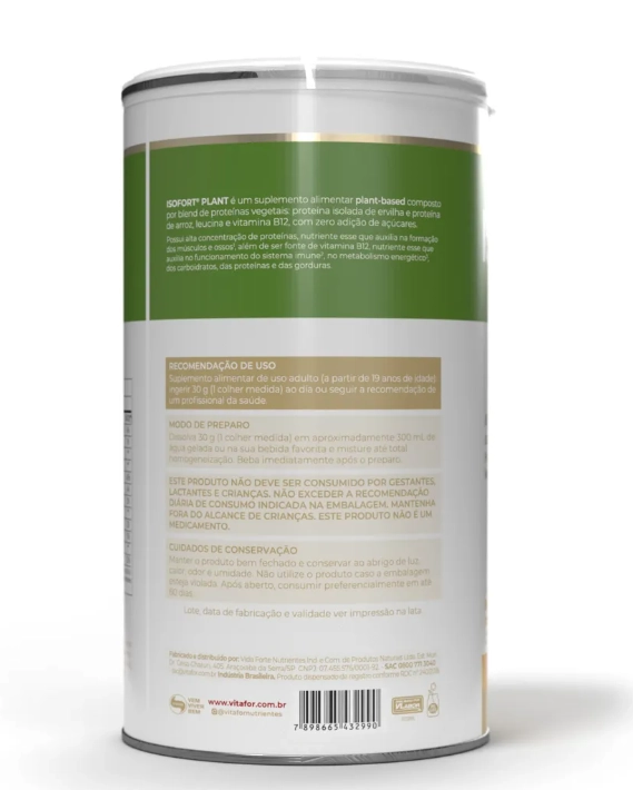 Isofort Plant, 450g Sabor Banana com Canela, Vitafor
