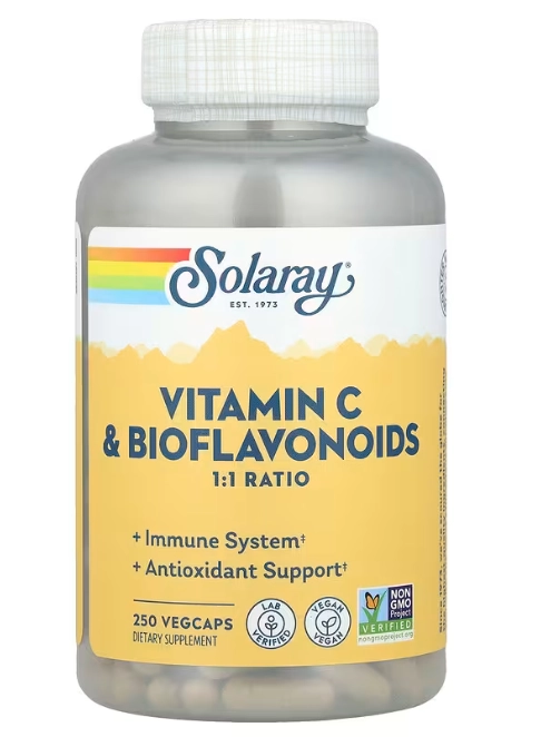 Vitamina C e Bioflavonoides, 250 VegCaps, Solaray