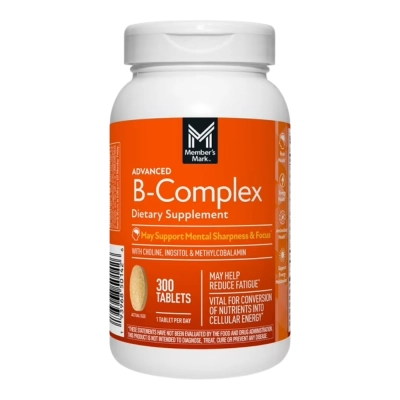Complexo B Avançado com Colina e Inositol, 300 Comprimidos, Member's Mark