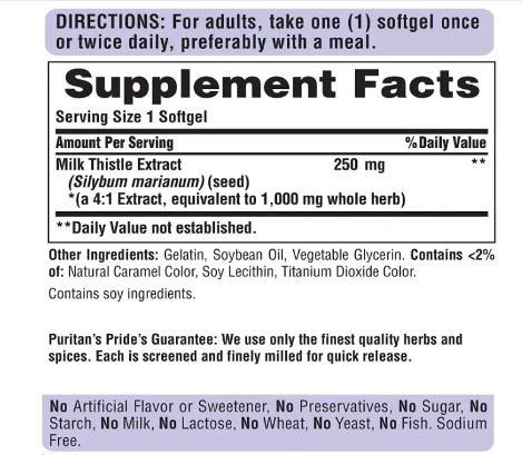 Milk Thistle, 1000mg, 90 Cápsulas, Puritan's Pride