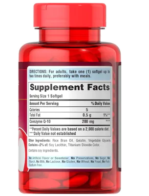 Coenzima Q10 200mg, 120 Cápsulas, Puritan's Pride